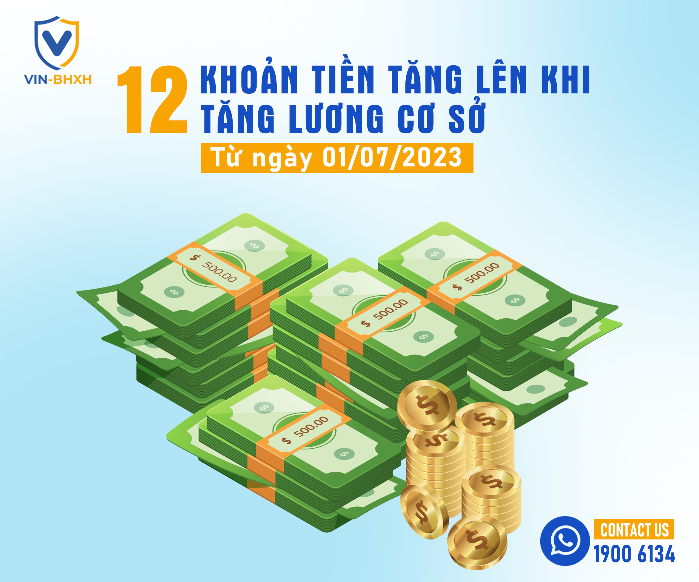 12 khoản tiền tăng lên khi tăng lương cơ sở từ ngày 01/7/2023