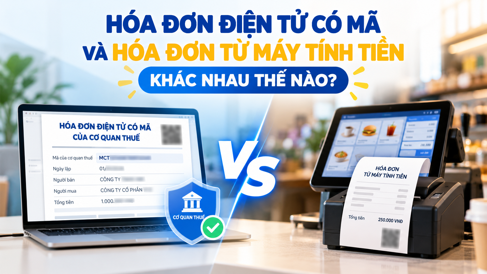 Hóa đơn điện tử có mã và hóa đơn từ máy tính tiền là gì?