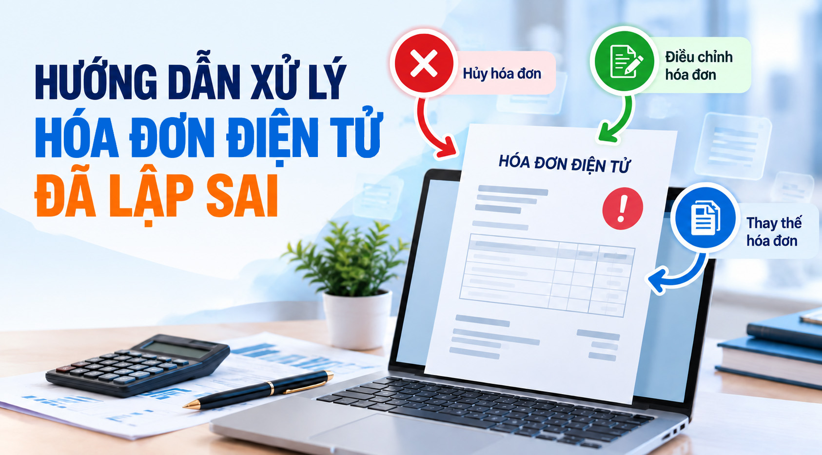 Phân biệt hủy, điều chỉnh và thay thế hóa đơn điện tử