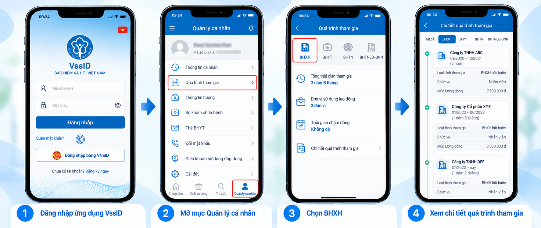 Cách tra cứu quá trình đóng BHXH trên VssID