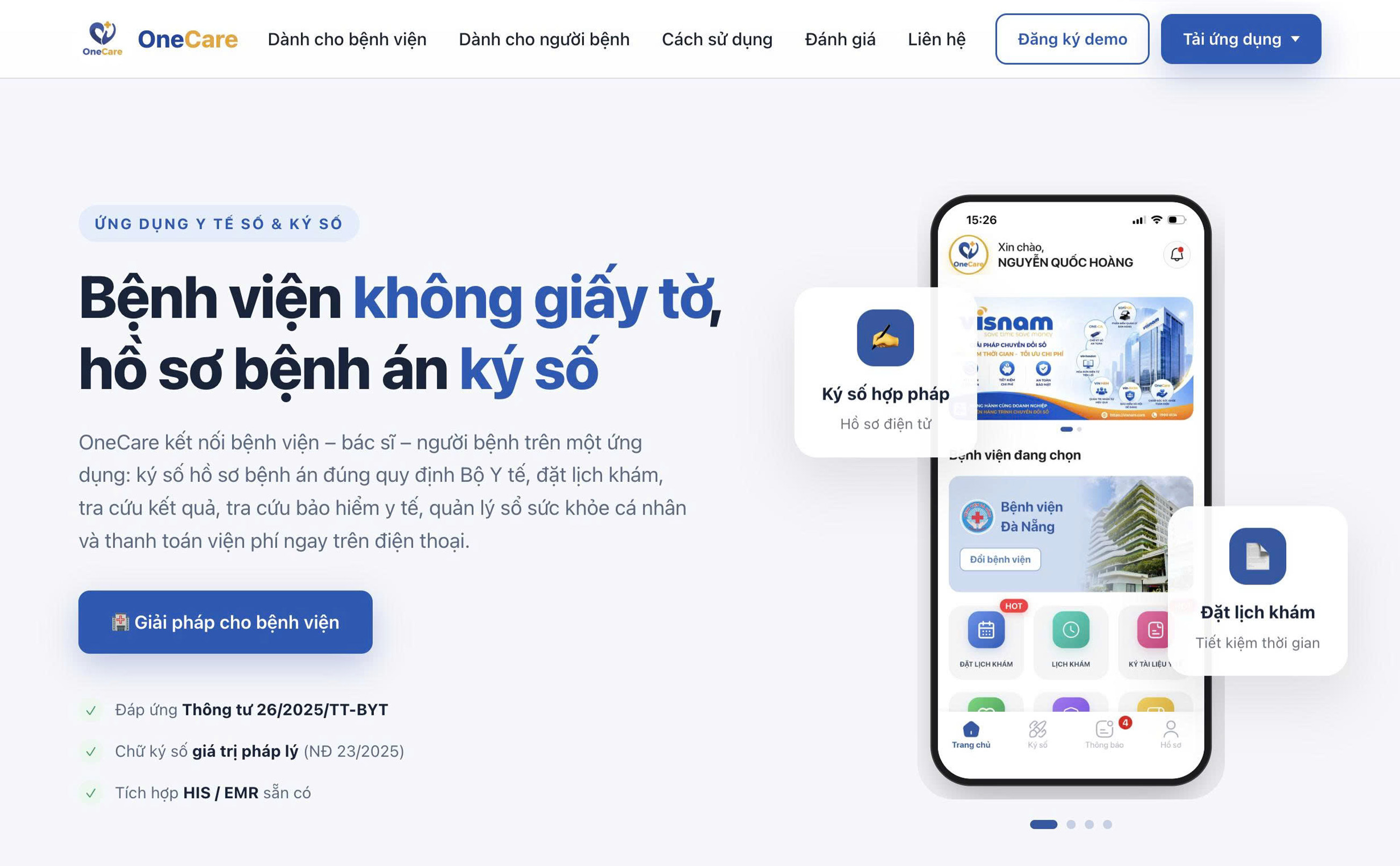 OneCare hỗ trợ triển khai ký số hồ sơ bệnh án như thế nào?