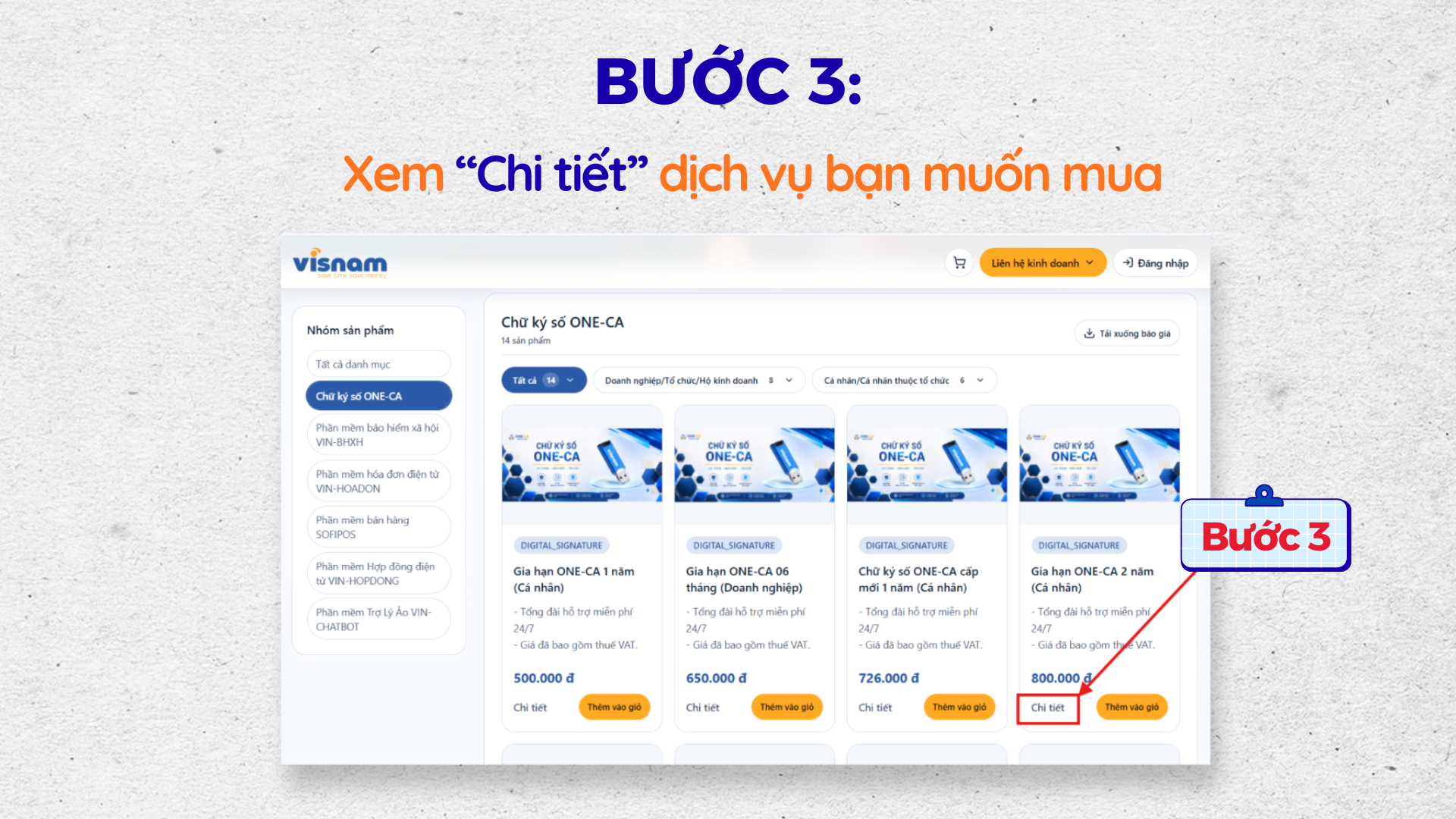 Bước 3: Xem thông tin chi tiết sản phẩm