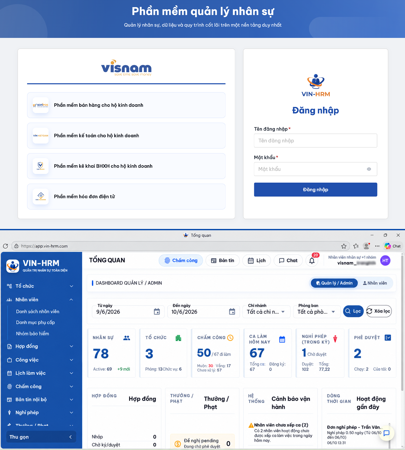 Tìm hiểu phần mềm chấm công VIN-HRM