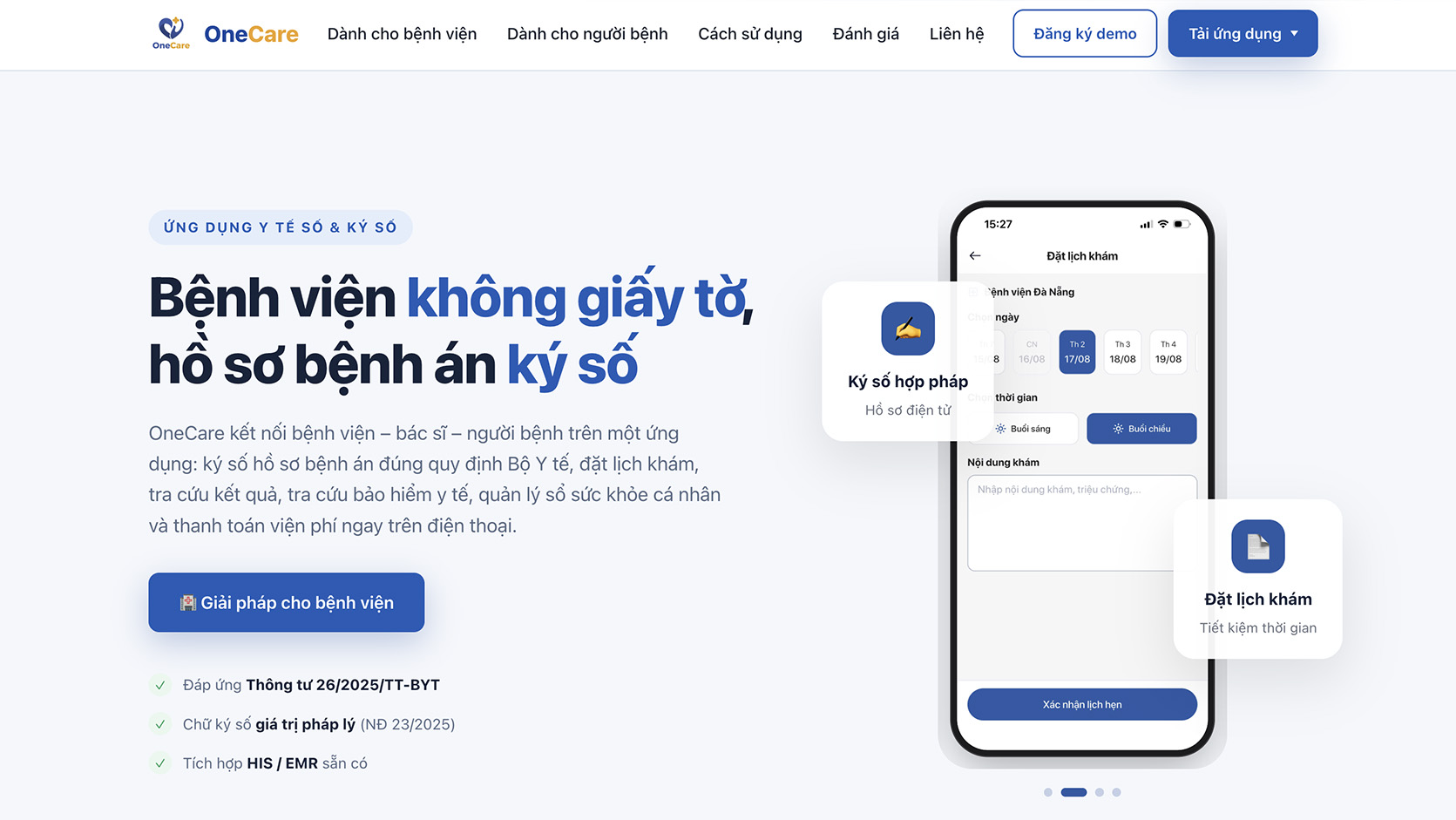 OneCare hỗ trợ bệnh viện ra sao?
